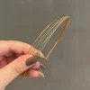 nouveau mince couleur or bandeaux femmes multicouche alliage cerceau de cheveux double racine métal bandes de cheveux accessoires de cheveux cerceau de tête lisse