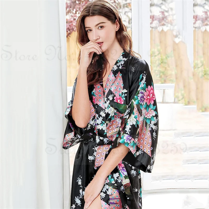 femmes robe longue kimono peignoir robe avec poches sexy mariage mariée demoiselle d'honneur robe de chambre surdimensionné satin homewear vêtements de détente femmes robe longue kimono peignoir robe avec poches sexy mariage mariée demoiselle d'honneur robe de chambre surdimensionné satin homewear vêtements de détente