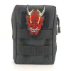 patch brodé de masque hannya rouge japonais avec support à crochet et boucle pour vêtements, sac à dos, chapeau, veste, gilet, appliques d'insigne de moral