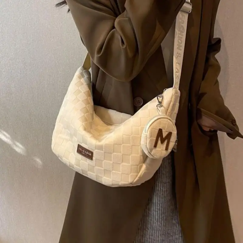 sac à bandoulière polyvalent de style coréen pour femme, sac en tissu de coton pur blanc, sac fourre tout à la mode, grande capacité, nouveau sac à bandoulière polyvalent de style coréen pour femme, sac en tissu de coton pur blanc, sac fourre tout à la mode, grande capacité, nouveau