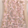 Fleurs artificielles Sakura suspendues, fausse guirlande florale, pour maison, jardin, arc de mariage, fête, fleur de cerisier, Arrangement de décoration murale Fleurs artificielles Sakura suspendues, fausse guirlande florale, pour maison, jardin, arc de mariage, fête, fleur de cerisier, Arrangement de décoration murale