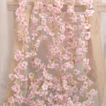 Fleurs artificielles Sakura suspendues, fausse guirlande florale, pour maison, jardin, arc de mariage, fête, fleur de cerisier, Arrangement de décoration murale