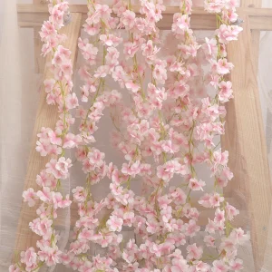 Fleurs artificielles Sakura suspendues, fausse guirlande florale, pour maison, jardin, arc de mariage, fête, fleur de cerisier, Arrangement de décoration murale Fleurs artificielles Sakura suspendues, fausse guirlande florale, pour maison, jardin, arc de mariage, fête, fleur de cerisier, Arrangement de décoration murale