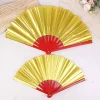 ventilateur laser doré double face de 8/10 pouces, ventilateur de tai chi chinois pliant holographique, ventilateur de kung fu, ventilateurs de décoration de fête pour bar de concert