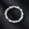 bracelet de perles aura quartz et sédiments océaniques, 1 pièce, unisexe, bijoux en cristal homopathique, apporte l'abondance, la prospérité