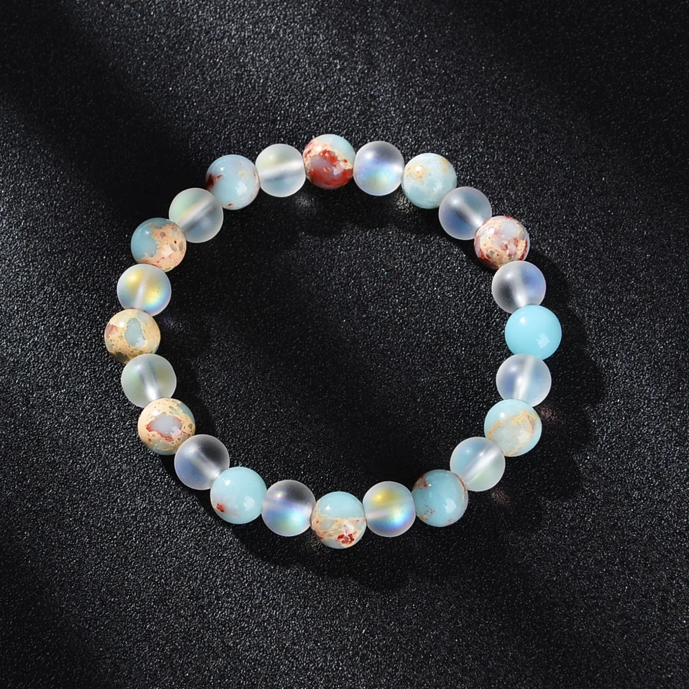 bracelet de perles aura quartz et sédiments océaniques, 1 pièce, unisexe, bijoux en cristal homopathique, apporte l'abondance, la prospérité bracelet de perles aura quartz et sédiments océaniques, 1 pièce, unisexe, bijoux en cristal homopathique, apporte l'abondance, la prospérité