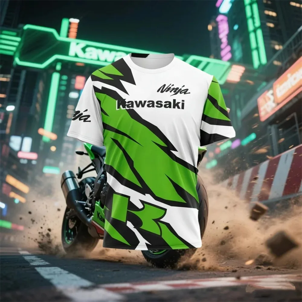 t shirt kawasaki, t shirt imprimé, séchage rapide, absorbant la transpiration, vêtements de moto amples et confortables à la mode t shirt kawasaki, t shirt imprimé, séchage rapide, absorbant la transpiration, vêtements de moto amples et confortables à la mode