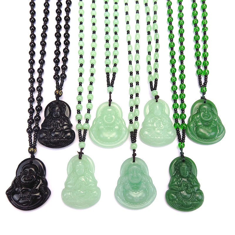 Pendentif bouddha chinois naturel classique, collier en Jade, bijoux de charme à la mode, amulette porte-bonheur sculptée, cadeaux pour femmes et hommes Pendentif bouddha chinois naturel classique, collier en Jade, bijoux de charme à la mode, amulette porte-bonheur sculptée, cadeaux pour femmes et hommes