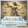 tapisserie de déesse de la justice – art mural moderne pour le style de la maison, parfait pour les salons et les chambres à coucher, design unique