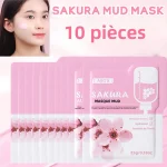 Ensemble de masques faciaux en boue Sakura, nettoyage en profondeur des pores, rétrécissement du sébum, élimination des points noirs, soins hydratants pour la peau, 10/12 pièces Ensemble de masques faciaux en boue Sakura, nettoyage en profondeur des pores, rétrécissement du sébum, élimination des points noirs, soins hydratants pour la peau, 10/12 pièces