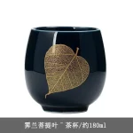 Tasse à thé en céramique, Jilan, tasse principale Simple de style japonais, grand glaçage noir, service à thé Kung Fu domestique, tasse simple, tasse à thé Tasse à thé en céramique, Jilan, tasse principale Simple de style japonais, grand glaçage noir, service à thé Kung Fu domestique, tasse simple, tasse à thé