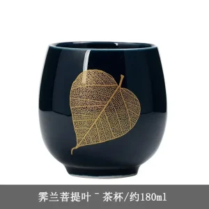 Tasse à thé en céramique, Jilan, tasse principale Simple de style japonais, grand glaçage noir, service à thé Kung Fu domestique, tasse simple, tasse à thé