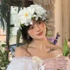 guirlande de mariée style bohémien, ornements de cheveux doux, cerceau de fleurs, couvre chef réglable, coiffure de vacances en bord de mer