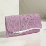 Couleur pourpre nouvelle couleur froncé femmes sacs de soirée paillettes mode enveloppe conception couverture sacs à main avec épaule sac à main pochette sac à main