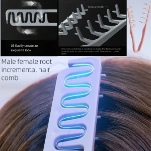 Peigne à cheveux unisexe avec Volume de racine, peigne coiffant pliable en plastique avec dents texturées, série japonaise-coréenne, 1 pièce/2 pièces