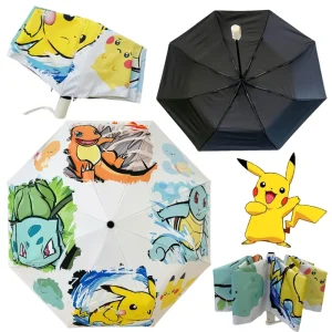 Pikachu SLaura-Parapluie Pliant existent, Parasol Portable, Protection Solaire, Dessin Animé, Soleil, Pluie Ensoleillée, Utilisation des Touristes, Voyage
