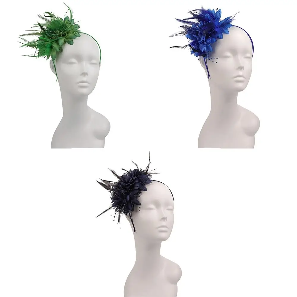 fleur femmes élégant plume fascinator chapeau bandeau cheveux accessoires fleur femmes élégant plume fascinator chapeau bandeau cheveux accessoires