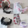 cerceau cheveux en dentelle à volants pour femmes, avec bandeau en maille, nœud accessoires cosplay