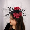 dress up props unique halloween hairpin elegant decorative rose hairpin fashion mesh headpiece halloween party
