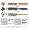 manche en bois dents en nylon brosse circulaire peigne à rouleau bouclé racine de cheveux moelleux cheveux raides peigne multifonctionnel pour hommes et femmes