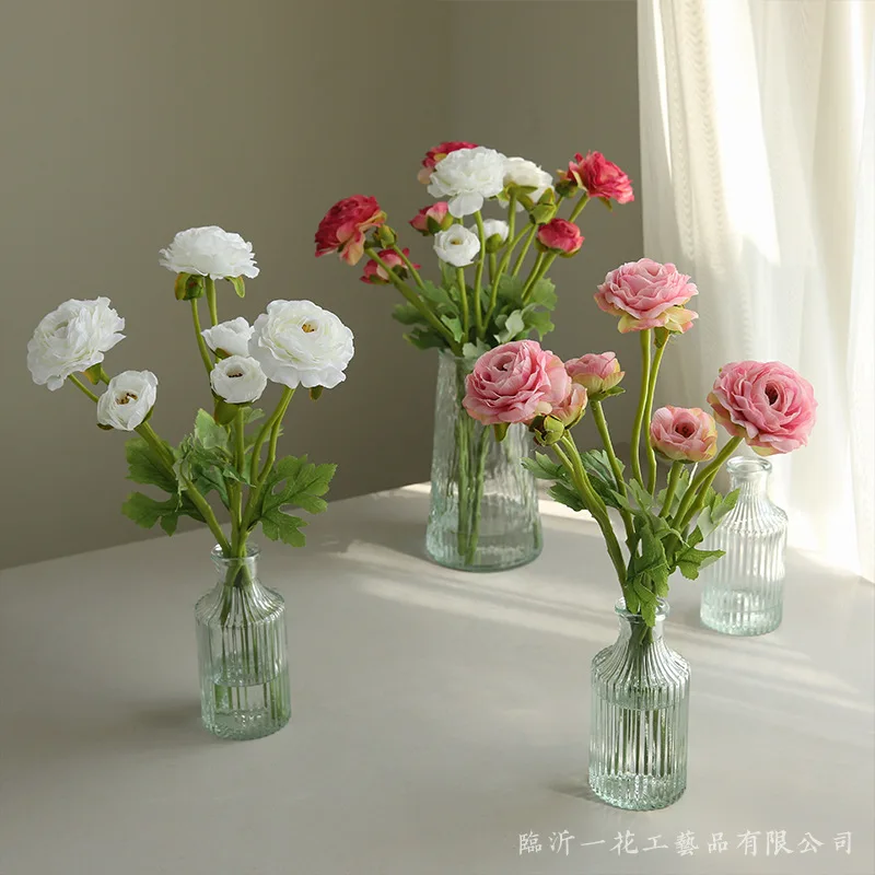fleurs artificielles pour la décoration de la maison, fleurs de salon, ornements de table à manger, fête de mariage, floral, 3 têtes, 10 pièces fleurs artificielles pour la décoration de la maison, fleurs de salon, ornements de table à manger, fête de mariage, floral, 3 têtes, 10 pièces