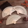 Éventail à main pliant en bois, en bambou chinois, pour femme, décoration de ixde mariage, cadeau artisanal décoratif