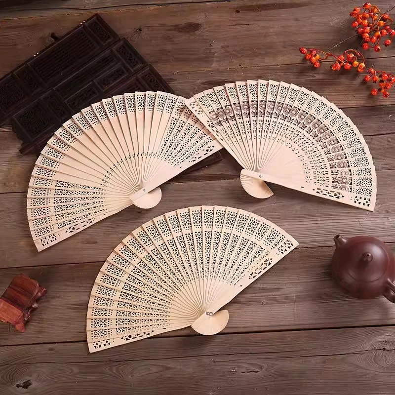 Éventail à main pliant en bois, en bambou chinois, pour femme, décoration de ixde mariage, cadeau artisanal décoratif Éventail à main pliant en bois, en bambou chinois, pour femme, décoration de ixde mariage, cadeau artisanal décoratif