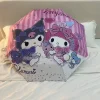 sanrio kawaii kuromi parasol entièrement automatique parasol my melody anime dessin animé doux exquis manuel pliable parapluies