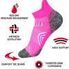 5 paires de chaussettes de cheville athlétiques de performance pour hommes et femmes, support de cheville, coupe basse, languette souple, chaussettes de compression pour course à pied marathon
