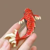 broche de poisson koi rouge élégante pour femmes, épingle en émail haut de gamme, accessoire de mode, qualité supérieure, fleur à revers, en vrac disponible