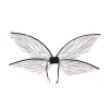accessoires de cosplay durables pour filles, ailes de papillon en organza, ailes de fée multicolores, jeu de rôle, aile d'ange elfe scintillante, princesse pour femmes et filles