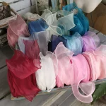 Ruban de dentelle en organza pour nœud, fournitures de bricolage, 5.5cm de large, tissu à coudre ondulé, emballage cadeau de cuisson, garniture décorative pour sac à main Ruban de dentelle en organza pour nœud, fournitures de bricolage, 5.5cm de large, tissu à coudre ondulé, emballage cadeau de cuisson, garniture décorative pour sac à main