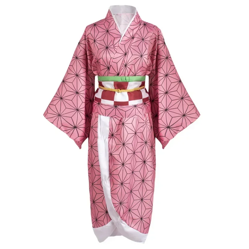 costume de cosplay anime demon slayer kimetsu no yaiba kamado nezuko pour femmes, perruque kimono, tenue de carnaval d'halloween costume de cosplay anime demon slayer kimetsu no yaiba kamado nezuko pour femmes, perruque kimono, tenue de carnaval d'halloween