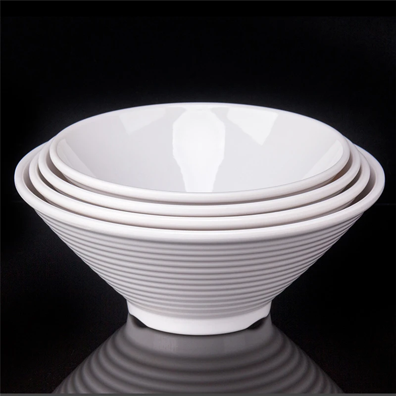 bols japonais en forme de chapeau, grand bol en mélamine blanche, ramen riz nrelula mala tang, plats de service de restaurant, ustensiles en porcelaine bols japonais en forme de chapeau, grand bol en mélamine blanche, ramen riz nrelula mala tang, plats de service de restaurant, ustensiles en porcelaine