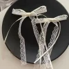 pince à cheveux en dentelle coréenne pour femmes et filles, épingles à cheveux à long ruban, barrettes, bandeau de sauna, accessoires pour cheveux, bijoux de mariage, tendance, 2 6 pièces