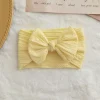 joli bandeau pour nouveau né fille, tricot élastique, turban pour enfants, nœuds en nylon doux, couvre chef pour enfants, accessoires pour cheveux
