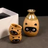 kit de pots à saké japonais, civette peinte à la main, ensemble de tasses shochu pour chat, vin rétro en céramique, deux tasses, ustensiles de bar pour ensembles de bar cadeaux, accessoires