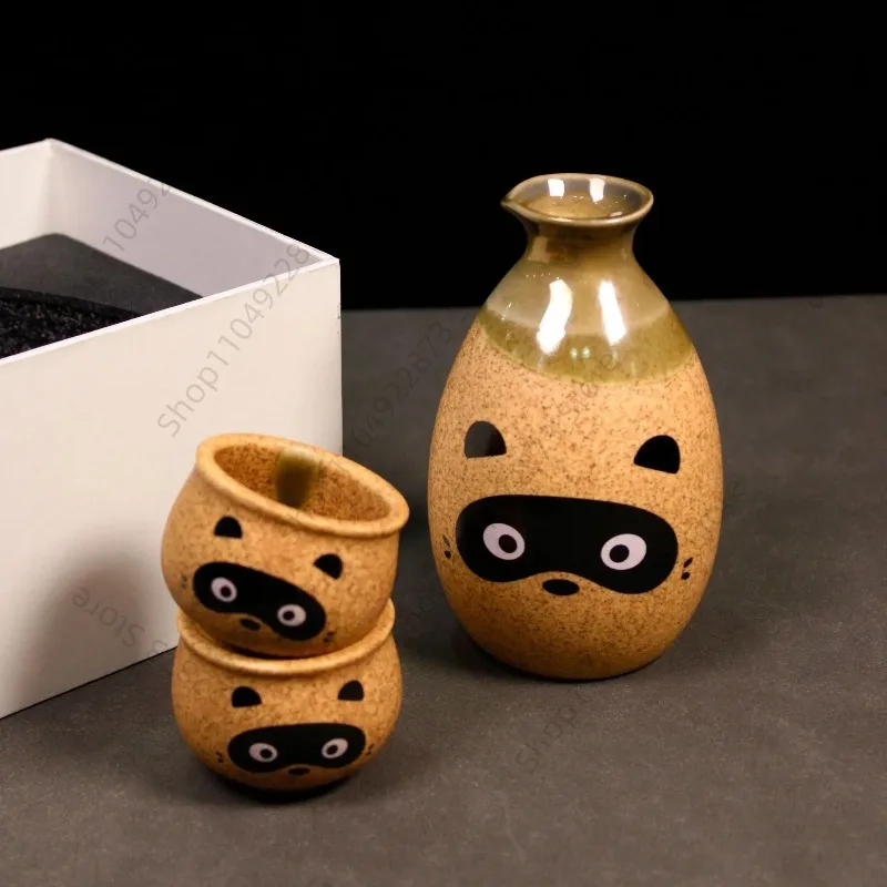 kit de pots à saké japonais, civette peinte à la main, ensemble de tasses shochu pour chat, vin rétro en céramique, deux tasses, ustensiles de bar pour ensembles de bar cadeaux, accessoires kit de pots à saké japonais, civette peinte à la main, ensemble de tasses shochu pour chat, vin rétro en céramique, deux tasses, ustensiles de bar pour ensembles de bar cadeaux, accessoires