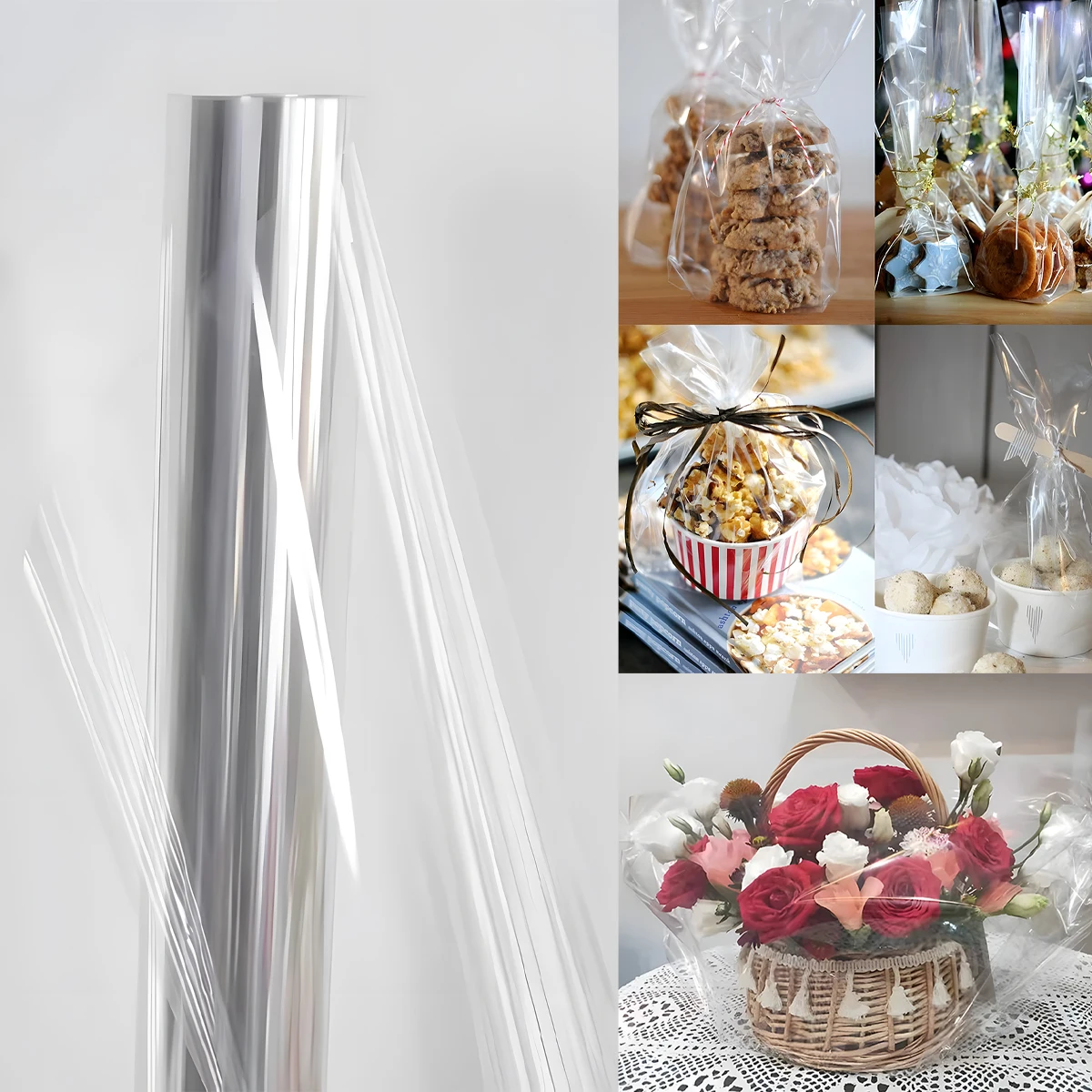Papier d’emballage en plastique Transparent, 1 pièce, emballage cadeau, décorations de fête d’anniversaire et de mariage, fournitures de réception-cadeau pour bébé pour enfants Papier d’emballage en plastique Transparent, 1 pièce, emballage cadeau, décorations de fête d’anniversaire et de mariage, fournitures de réception-cadeau pour bébé pour enfants