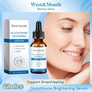 Sérum blanchissant au glutathione, estompe les taches noires, hydratant, nourrissant, déformable, éclaircissant, soin du visage, essence