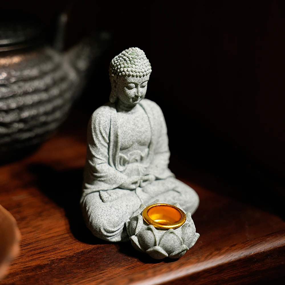 décorations d'aromathérapie pour la maison, nouveaux ornements chinois pour salon, thé zen, artisanat de bureau, petite sculpture de bouddha assise décorations d'aromathérapie pour la maison, nouveaux ornements chinois pour salon, thé zen, artisanat de bureau, petite sculpture de bouddha assise