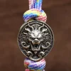 tête de dragon couteau en laiton perles bricolage edc paracorde tissé lanière pendentifs extérieur parapluie corde bracelets tentures bijoux accessoire