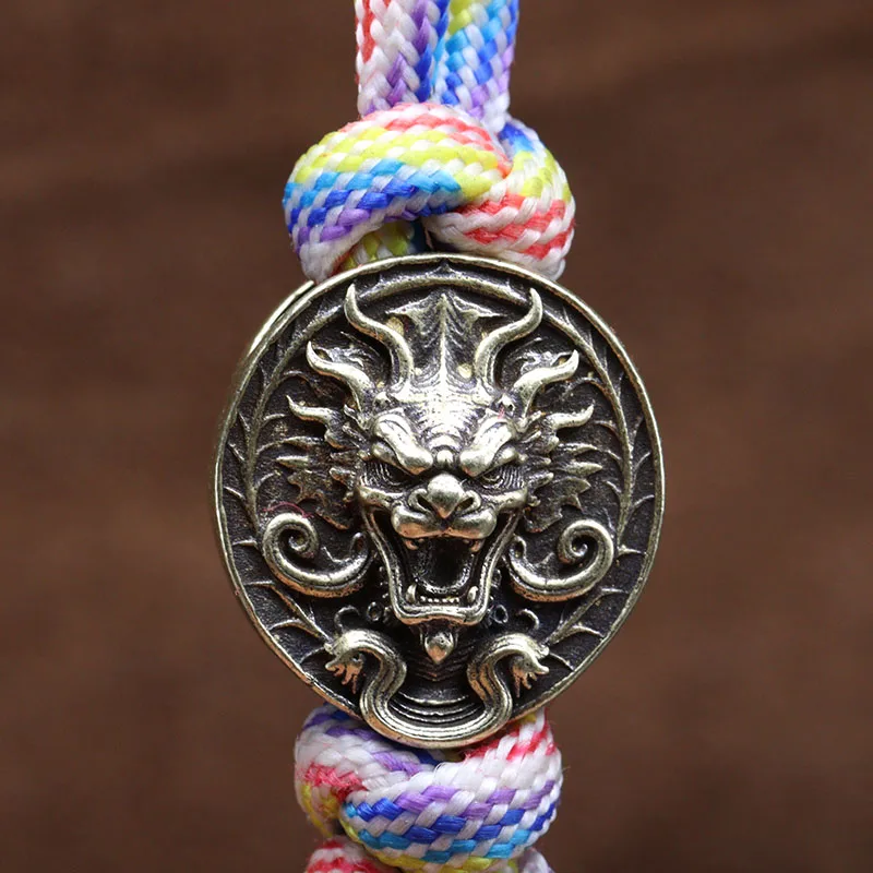 tête de dragon couteau en laiton perles bricolage edc paracorde tissé lanière pendentifs extérieur parapluie corde bracelets tentures bijoux accessoire tête de dragon couteau en laiton perles bricolage edc paracorde tissé lanière pendentifs extérieur parapluie corde bracelets tentures bijoux accessoire