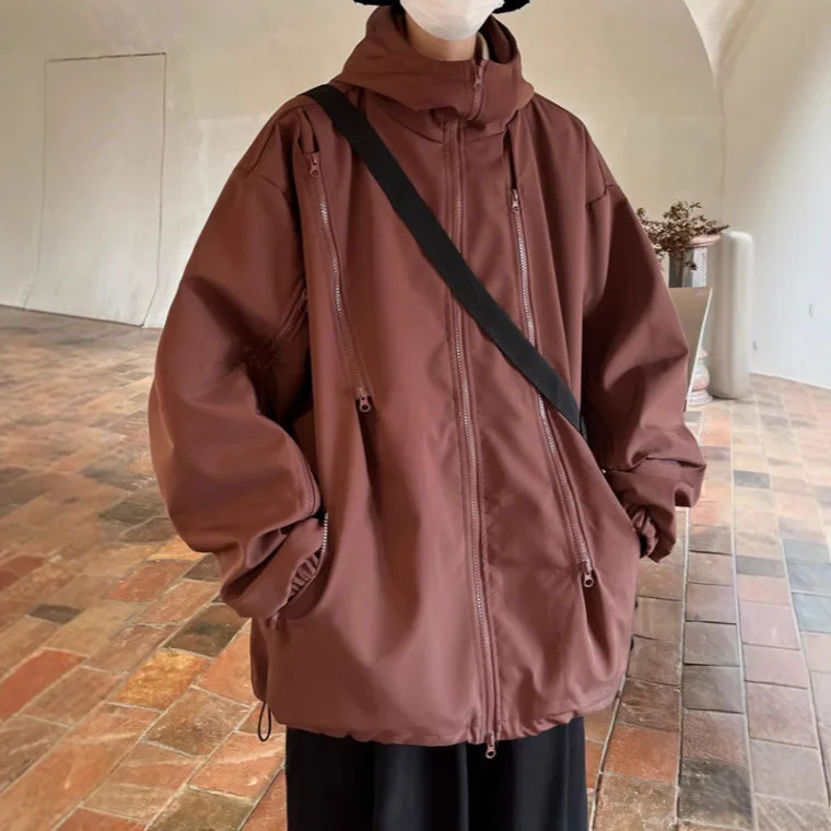 veste à capuche d'extérieur pour hommes et femmes, neutre, polyvalente, décontractée, ample, sport, printemps automne veste à capuche d'extérieur pour hommes et femmes, neutre, polyvalente, décontractée, ample, sport, printemps automne