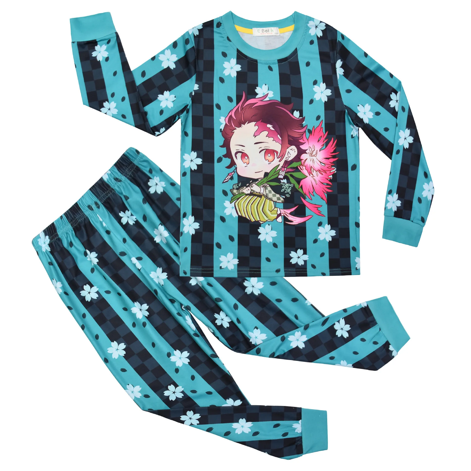 demon slayer t shirt pantalon anime enfant en bas âge garçons vêtements enfants kamado tanjirou printemps pyjamas à manches longues filles ensemble de vêtements de nuit décontractés demon slayer t shirt pantalon anime enfant en bas âge garçons vêtements enfants kamado tanjirou printemps pyjamas à manches longues filles ensemble de vêtements de nuit décontractés