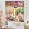 tapisserie bohème suspendue, dessin animé classique my hero academia kaminari denki, pour salon, maison, dortoir, tapisserie japonaise