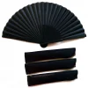 Éventail à main noir pliable vintage, fournitures pour cadeaux de mariage, danse, fête à domicile, ventilateurs décoratifs pliants