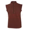 hommes guerriers de la renaissance médiévale chevalier costume robe chemise hauts t shirt sans manches à lacets conception chemise coupe ample gilet vêtements