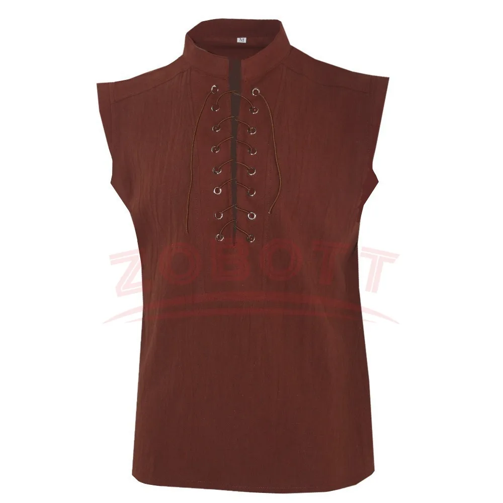 hommes guerriers de la renaissance médiévale chevalier costume robe chemise hauts t shirt sans manches à lacets conception chemise coupe ample gilet vêtements hommes guerriers de la renaissance médiévale chevalier costume robe chemise hauts t shirt sans manches à lacets conception chemise coupe ample gilet vêtements