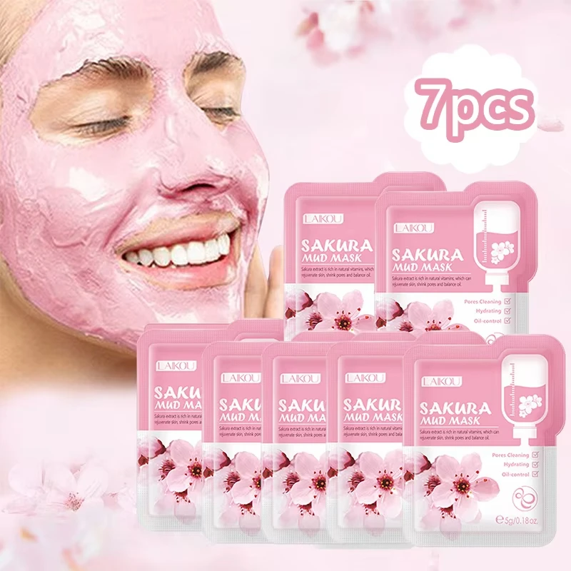 Masque de boue Sakura japonais, nettoyage en profondeur, élimine les points noirs, contrôle de l’huile, masque en argile, paquets hydratants et rafraîchissants, soins pour la peau du visage Masque de boue Sakura japonais, nettoyage en profondeur, élimine les points noirs, contrôle de l’huile, masque en argile, paquets hydratants et rafraîchissants, soins pour la peau du visage